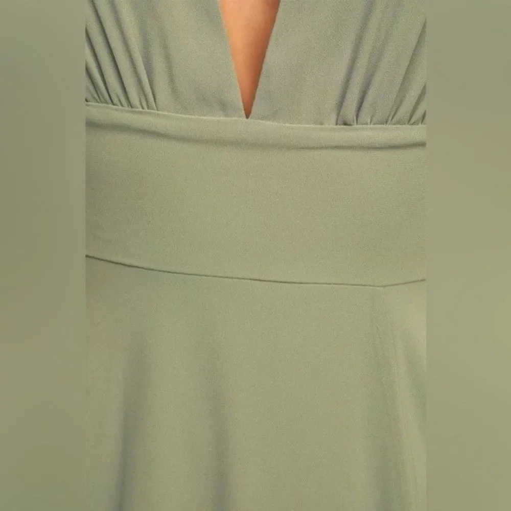 SOLD NWT Lulus Promise Of Love Sage Brush Flutter Sleeve Maxi Dress Size 2X - Picture 14 of 16